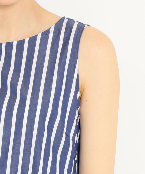 LE GLAZIK（ルグラジック）の「[ル・グラジック]LE GLAZIK SC コットン ストライプ ノースリーブワンピース ◆（ワンピース・レディース・ネイビー・36）」の7枚目の写真