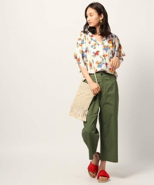 GLOBAL WORK(グローバルワーク)の「【WEB LIMITED有】サマ-チノワイドパンツ/786354(その他パンツ・レディース・カーキ/ベージュ/ネイビー/キャメル・MEDIUM/LARGE/SMALL/X-LARGE)」の6枚目の写真