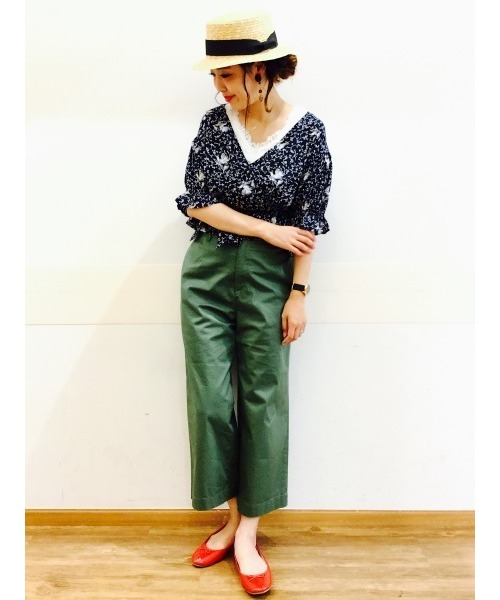 GLOBAL WORK(グローバルワーク)の「【WEB LIMITED有】サマ-チノワイドパンツ/786354(その他パンツ・レディース・カーキ/ベージュ/ネイビー/キャメル・MEDIUM/LARGE/SMALL/X-LARGE)」の18枚目の写真