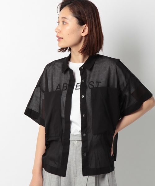 laboratory work（ラボラトリーワーク）の「シアービックポケットシャツ（シャツ/ブラウス・レディース・ホワイト/イエロー/ブラック・MEDIUM）」の2枚目の写真