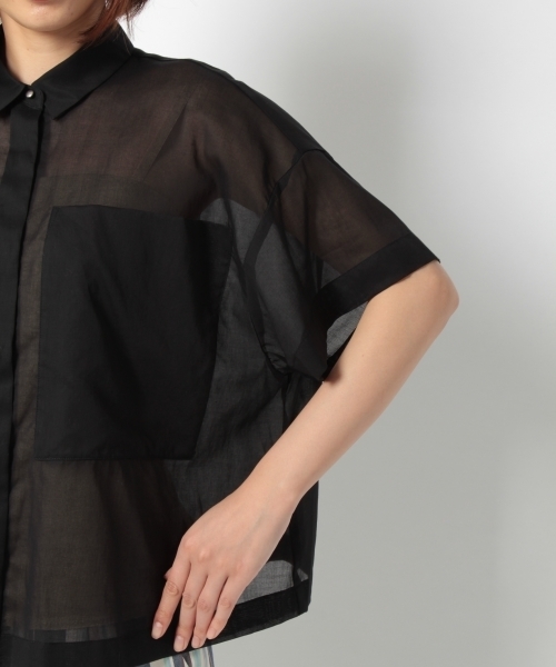 laboratory work（ラボラトリーワーク）の「シアービックポケットシャツ（シャツ/ブラウス・レディース・ホワイト/イエロー/ブラック・MEDIUM）」の9枚目の写真