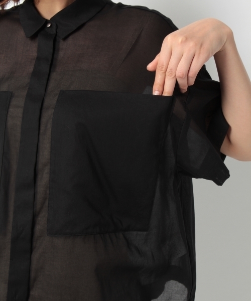 laboratory work（ラボラトリーワーク）の「シアービックポケットシャツ（シャツ/ブラウス・レディース・ホワイト/イエロー/ブラック・MEDIUM）」の7枚目の写真