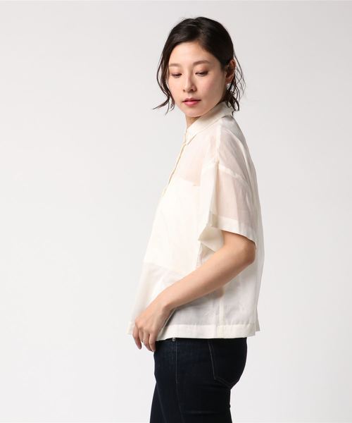 laboratory work（ラボラトリーワーク）の「シアービックポケットシャツ（シャツ/ブラウス・レディース・ホワイト/イエロー/ブラック・MEDIUM）」の5枚目の写真