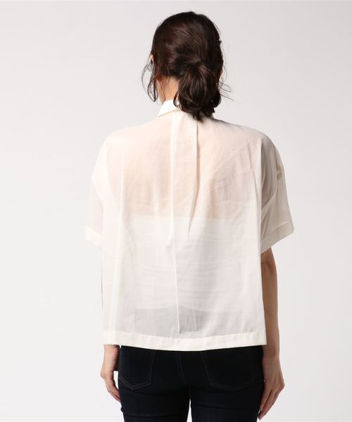 laboratory work（ラボラトリーワーク）の「シアービックポケットシャツ（シャツ/ブラウス・レディース・ホワイト/イエロー/ブラック・MEDIUM）」の4枚目の写真