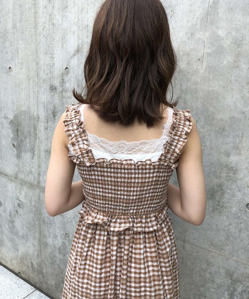 one after another NICE CLAUP(ワンアフターアナザーナイスクラップ)の「【WEB STORE限定】4WAYワンピース(ワンピース・レディース・ブラック/ピンク系その他/チェック・FREE)」の6枚目の写真