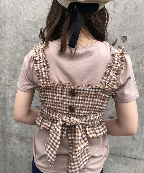 one after another NICE CLAUP(ワンアフターアナザーナイスクラップ)の「【WEB STORE限定】4WAYワンピース(ワンピース・レディース・ブラック/ピンク系その他/チェック・FREE)」の11枚目の写真