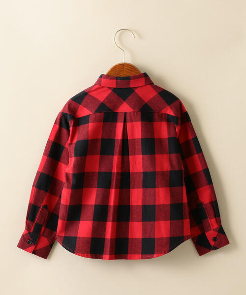 green label relaxing(グリーンレーベルリラクシング)の「ブロックチェック フリル ブラウス(シャツ/ブラウス・キッズ・イエロー/レッド・125/105/135/115)」の6枚目の写真