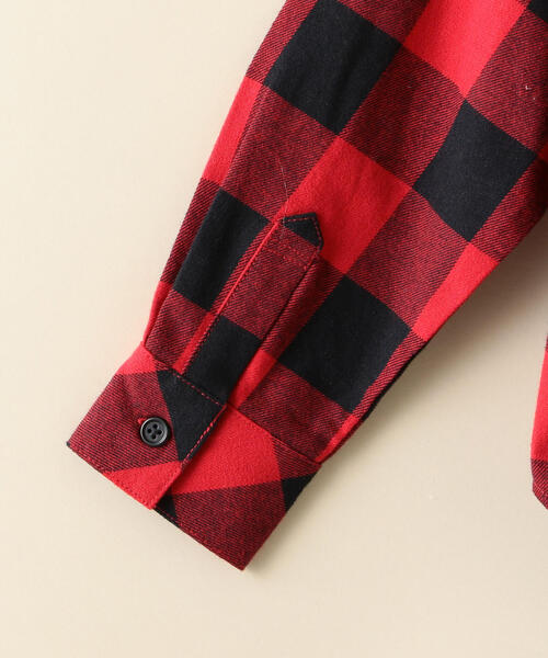 green label relaxing(グリーンレーベルリラクシング)の「ブロックチェック フリル ブラウス(シャツ/ブラウス・キッズ・イエロー/レッド・125/105/135/115)」の3枚目の写真
