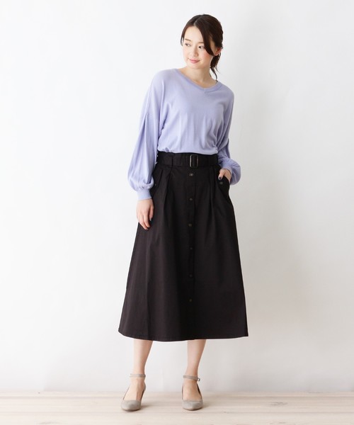 セール スカート スカート チノフレアスカート スカート 3can4on サンカンシオン のファッション