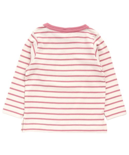 apres les cours(アプレレクール)の「長袖ボーダーTシャツ(Tシャツ/カットソー・キッズ・ブラック/ピンク/ブルー/マスタード・90/100/110/120/80/130/140)」の8枚目の写真