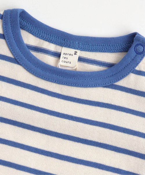 apres les cours(アプレレクール)の「長袖ボーダーTシャツ(Tシャツ/カットソー・キッズ・ブラック/ピンク/ブルー/マスタード・90/100/110/120/80/130/140)」の9枚目の写真