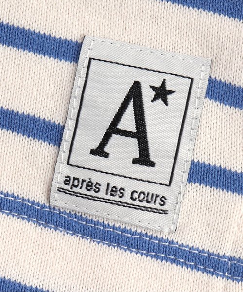 apres les cours(アプレレクール)の「長袖ボーダーTシャツ(Tシャツ/カットソー・キッズ・ブラック/ピンク/ブルー/マスタード・90/100/110/120/80/130/140)」の11枚目の写真