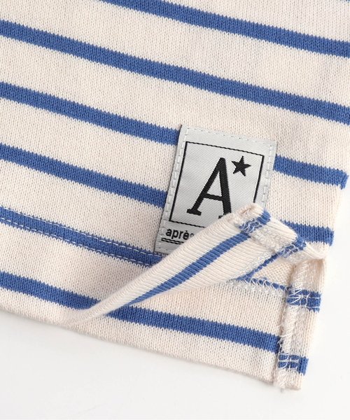 apres les cours(アプレレクール)の「長袖ボーダーTシャツ(Tシャツ/カットソー・キッズ・ブラック/ピンク/ブルー/マスタード・90/100/110/120/80/130/140)」の12枚目の写真