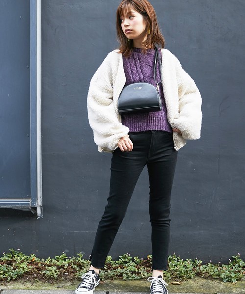 natural couture(ナチュラルクチュール)の「ざっくりケーブルニット(ニット/セーター・レディース・アイボリー/グレイッシュベージュ/パープル・FREE)」の12枚目の写真