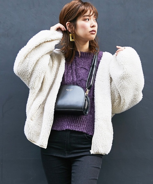 natural couture(ナチュラルクチュール)の「ざっくりケーブルニット(ニット/セーター・レディース・アイボリー/グレイッシュベージュ/パープル・FREE)」の13枚目の写真
