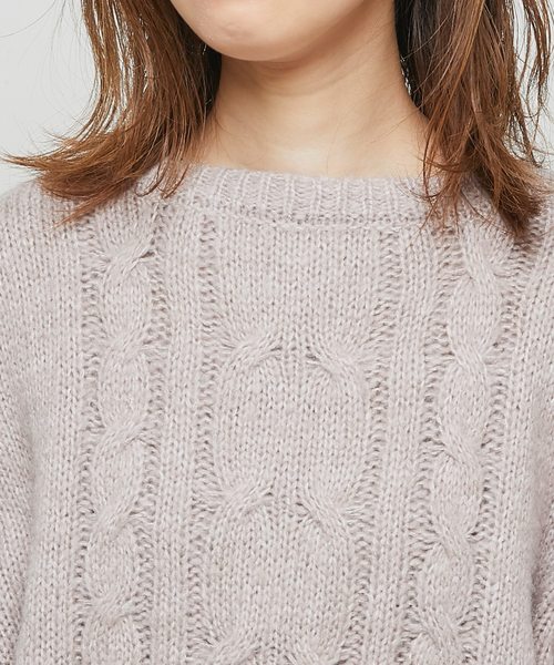 natural couture(ナチュラルクチュール)の「ざっくりケーブルニット(ニット/セーター・レディース・アイボリー/グレイッシュベージュ/パープル・FREE)」の17枚目の写真