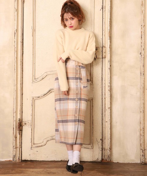 one after another NICE CLAUP(ワンアフターアナザーナイスクラップ)の「美シルエットミディスカート(スカート・レディース・アイボリー/ベージュ系その他/グリーン系その他/パープル系その他・FREE)」の18枚目の写真