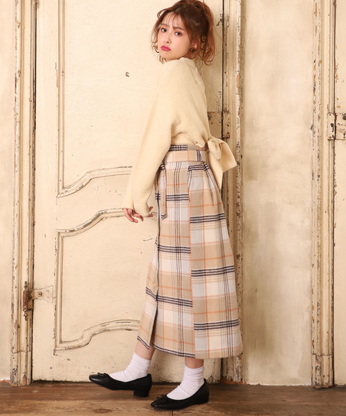 one after another NICE CLAUP(ワンアフターアナザーナイスクラップ)の「美シルエットミディスカート(スカート・レディース・アイボリー/ベージュ系その他/グリーン系その他/パープル系その他・FREE)」の13枚目の写真