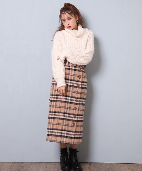 one after another NICE CLAUP(ワンアフターアナザーナイスクラップ)の「美シルエットミディスカート(スカート・レディース・アイボリー/ベージュ系その他/グリーン系その他/パープル系その他・FREE)」の17枚目の写真