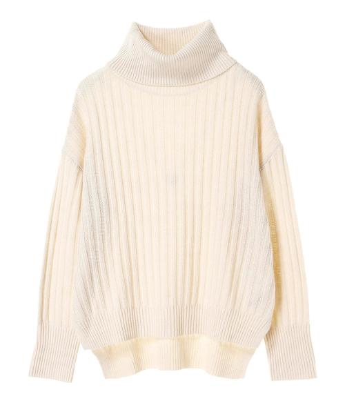 YECCA VECCA(イェッカヴェッカ)の「・ワイドリブニットプルオーバー(ニット/セーター・レディース・ブラック/パープル/アイボリー/杢グレー・FREE)」の6枚目の写真