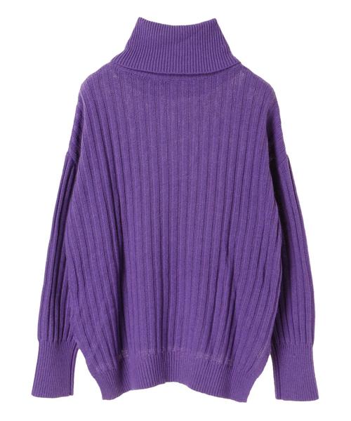 YECCA VECCA(イェッカヴェッカ)の「・ワイドリブニットプルオーバー(ニット/セーター・レディース・ブラック/パープル/アイボリー/杢グレー・FREE)」の9枚目の写真