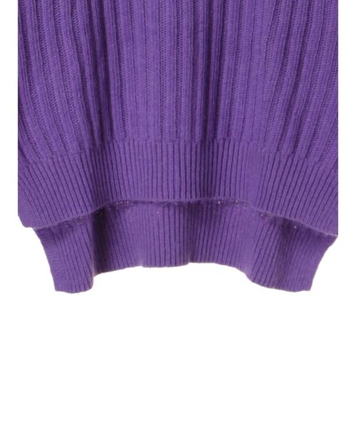 YECCA VECCA(イェッカヴェッカ)の「・ワイドリブニットプルオーバー(ニット/セーター・レディース・ブラック/パープル/アイボリー/杢グレー・FREE)」の12枚目の写真