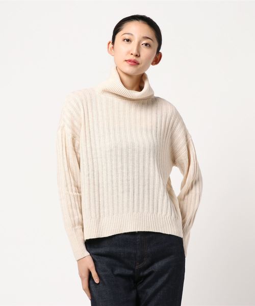 YECCA VECCA(イェッカヴェッカ)の「・ワイドリブニットプルオーバー(ニット/セーター・レディース・ブラック/パープル/アイボリー/杢グレー・FREE)」の13枚目の写真