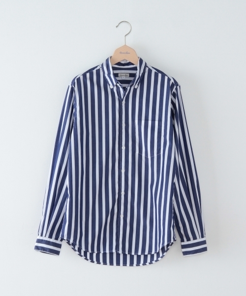 BEAUTY&YOUTH UNITED ARROWS（ビューティーアンドユースユナイテッドアローズ）の「＜steven alan＞ 100/2 BOLD/STRIPE BD/ｼｬﾂ ◆（シャツ/ブラウス・メンズ・ロイヤルブルー/ベージュ・SMALL/LARGE/MEDIUM/X-LARGE）」の2枚目の写真