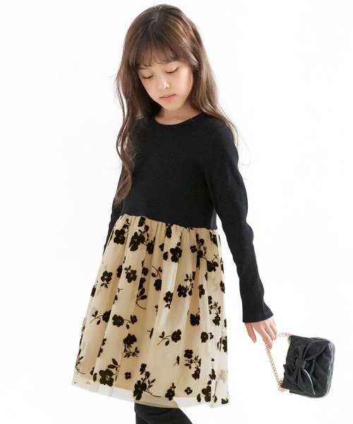 Bee des Bee（ビーデスビー）の「ドッキングワンピース（ワンピース・キッズ・ホワイト系1/ブラック系3/ブラック系2/ブラック系1/アイボリー系1/チャコール/ブルー・110cm/100cm/120cm/130cm/140cm/150cm）」の4枚目の写真