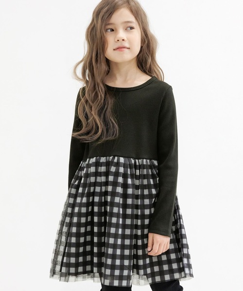 Bee des Bee（ビーデスビー）の「ドッキングワンピース（ワンピース・キッズ・ホワイト系1/ブラック系3/ブラック系2/ブラック系1/アイボリー系1/チャコール/ブルー・110cm/100cm/120cm/130cm/140cm/150cm）」の5枚目の写真