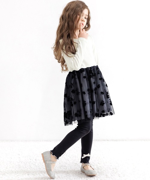 Bee des Bee（ビーデスビー）の「ドッキングワンピース（ワンピース・キッズ・ホワイト系1/ブラック系3/ブラック系2/ブラック系1/アイボリー系1/チャコール/ブルー・110cm/100cm/120cm/130cm/140cm/150cm）」の8枚目の写真