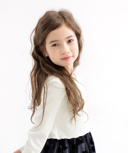 Bee des Bee（ビーデスビー）の「ドッキングワンピース（ワンピース・キッズ・ホワイト系1/ブラック系3/ブラック系2/ブラック系1/アイボリー系1/チャコール/ブルー・110cm/100cm/120cm/130cm/140cm/150cm）」の9枚目の写真