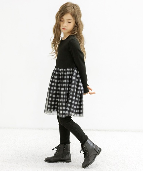 Bee des Bee（ビーデスビー）の「ドッキングワンピース（ワンピース・キッズ・ホワイト系1/ブラック系3/ブラック系2/ブラック系1/アイボリー系1/チャコール/ブルー・110cm/100cm/120cm/130cm/140cm/150cm）」の14枚目の写真