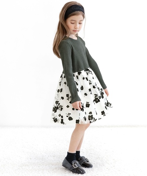 Bee des Bee（ビーデスビー）の「ドッキングワンピース（ワンピース・キッズ・ホワイト系1/ブラック系3/ブラック系2/ブラック系1/アイボリー系1/チャコール/ブルー・110cm/100cm/120cm/130cm/140cm/150cm）」の17枚目の写真