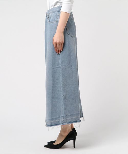 LUGG NAGG（ラグナグ）の「【Jewelobe/ ジュエローブ】フロントスリットデニムスカート（スカート・レディース・サックスブルー・S/M）」の2枚目の写真