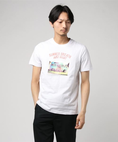 おしゃれスタ(オシャレスタ)の「プリントクルーネックTシャツ(RE)(Tシャツ/カットソー・メンズ・ホワイト/ブラック・M/L)」の5枚目の写真