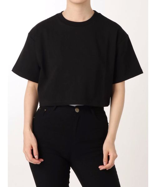 EVRIS（エヴリス）の「ルーズショートTシャツ（Tシャツ/カットソー・レディース・ホワイト/ブラック/ターコイズブルー・FREE）」の2枚目の写真