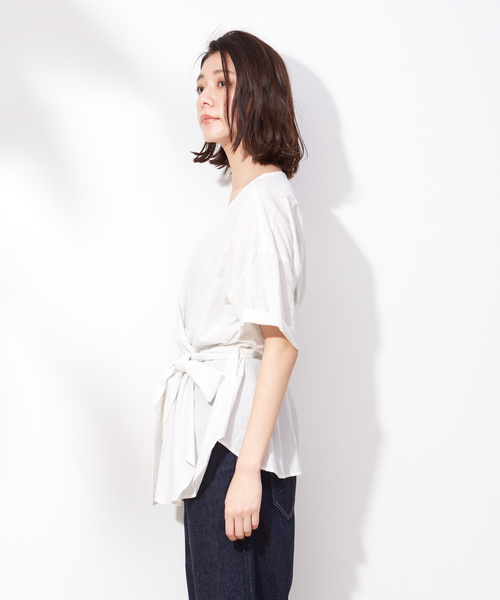 qualite（カリテ）の「【WEB限定】カシュクールブラウス（シャツ/ブラウス・レディース・ブラック/ベージュ/その他・フリー）」の9枚目の写真