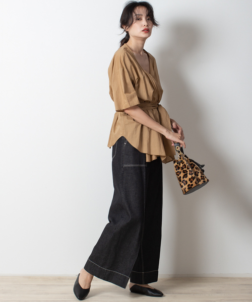 qualite（カリテ）の「【WEB限定】カシュクールブラウス（シャツ/ブラウス・レディース・ブラック/ベージュ/その他・フリー）」の5枚目の写真