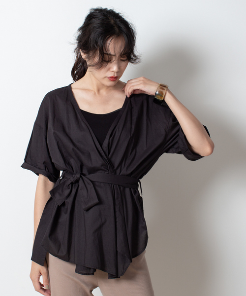 qualite（カリテ）の「【WEB限定】カシュクールブラウス（シャツ/ブラウス・レディース・ブラック/ベージュ/その他・フリー）」の22枚目の写真