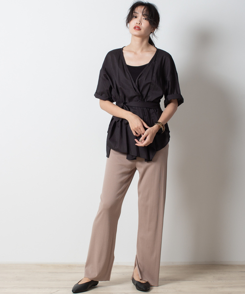 qualite（カリテ）の「【WEB限定】カシュクールブラウス（シャツ/ブラウス・レディース・ブラック/ベージュ/その他・フリー）」の13枚目の写真