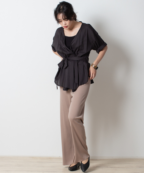 qualite（カリテ）の「【WEB限定】カシュクールブラウス（シャツ/ブラウス・レディース・ブラック/ベージュ/その他・フリー）」の4枚目の写真