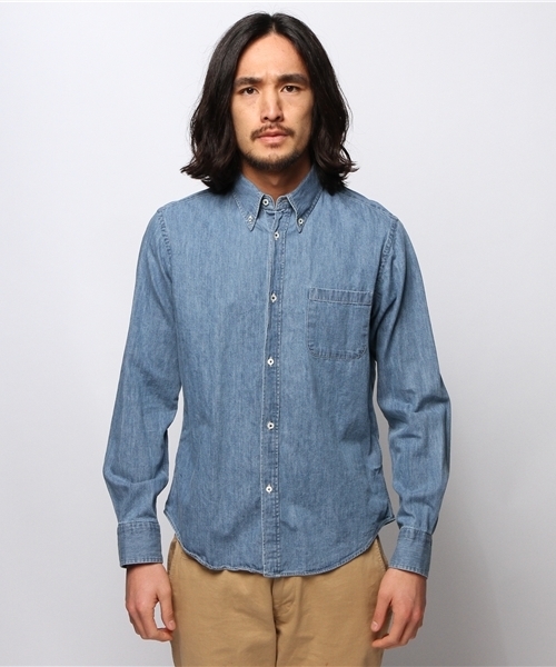 Journal Standard TRISECT(トライセクト)の「デニムボタンダウンシャツ(シャツ/ブラウス・メンズ・ネイビー/ダークブルー/クリアブルー・SMALL/MEDIUM/LARGE)」の7枚目の写真