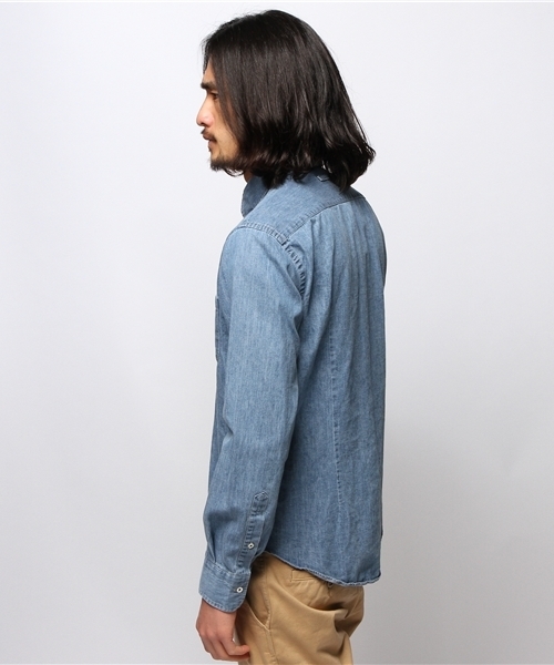 Journal Standard TRISECT(トライセクト)の「デニムボタンダウンシャツ(シャツ/ブラウス・メンズ・ネイビー/ダークブルー/クリアブルー・SMALL/MEDIUM/LARGE)」の8枚目の写真