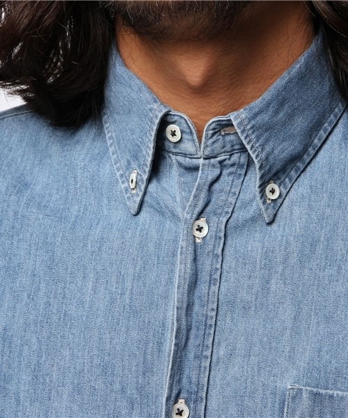 Journal Standard TRISECT(トライセクト)の「デニムボタンダウンシャツ(シャツ/ブラウス・メンズ・ネイビー/ダークブルー/クリアブルー・SMALL/MEDIUM/LARGE)」の10枚目の写真