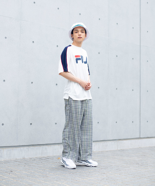 FILA(フィラ)の「∴WEGO/FILA別注パイピング切替Tシャツ(Tシャツ/カットソー・メンズ・ホワイト/サックスブルー/ライトイエロー/ライトピンク・MEDIUM/LARGE)」の5枚目の写真