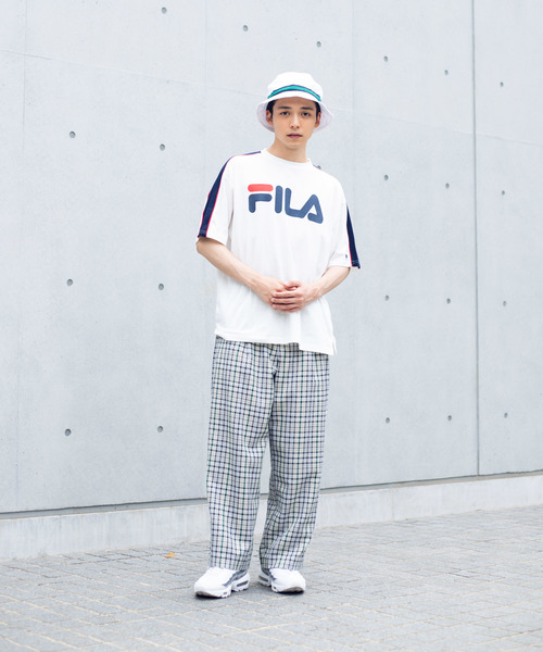 FILA(フィラ)の「∴WEGO/FILA別注パイピング切替Tシャツ(Tシャツ/カットソー・メンズ・ホワイト/サックスブルー/ライトイエロー/ライトピンク・MEDIUM/LARGE)」の10枚目の写真