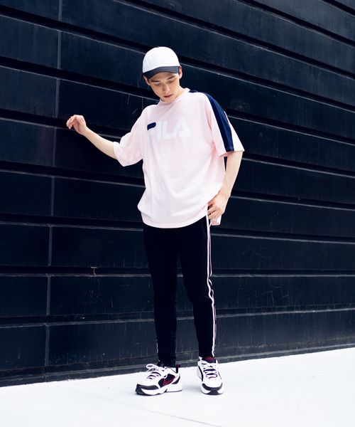 FILA(フィラ)の「∴WEGO/FILA別注パイピング切替Tシャツ(Tシャツ/カットソー・メンズ・ホワイト/サックスブルー/ライトイエロー/ライトピンク・MEDIUM/LARGE)」の22枚目の写真