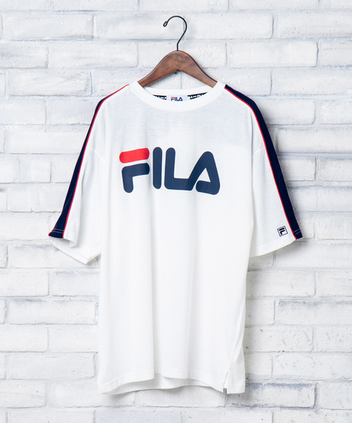 FILA(フィラ)の「∴WEGO/FILA別注パイピング切替Tシャツ(Tシャツ/カットソー・メンズ・ホワイト/サックスブルー/ライトイエロー/ライトピンク・MEDIUM/LARGE)」の6枚目の写真