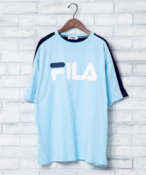 FILA(フィラ)の「∴WEGO/FILA別注パイピング切替Tシャツ(Tシャツ/カットソー・メンズ・ホワイト/サックスブルー/ライトイエロー/ライトピンク・MEDIUM/LARGE)」の11枚目の写真